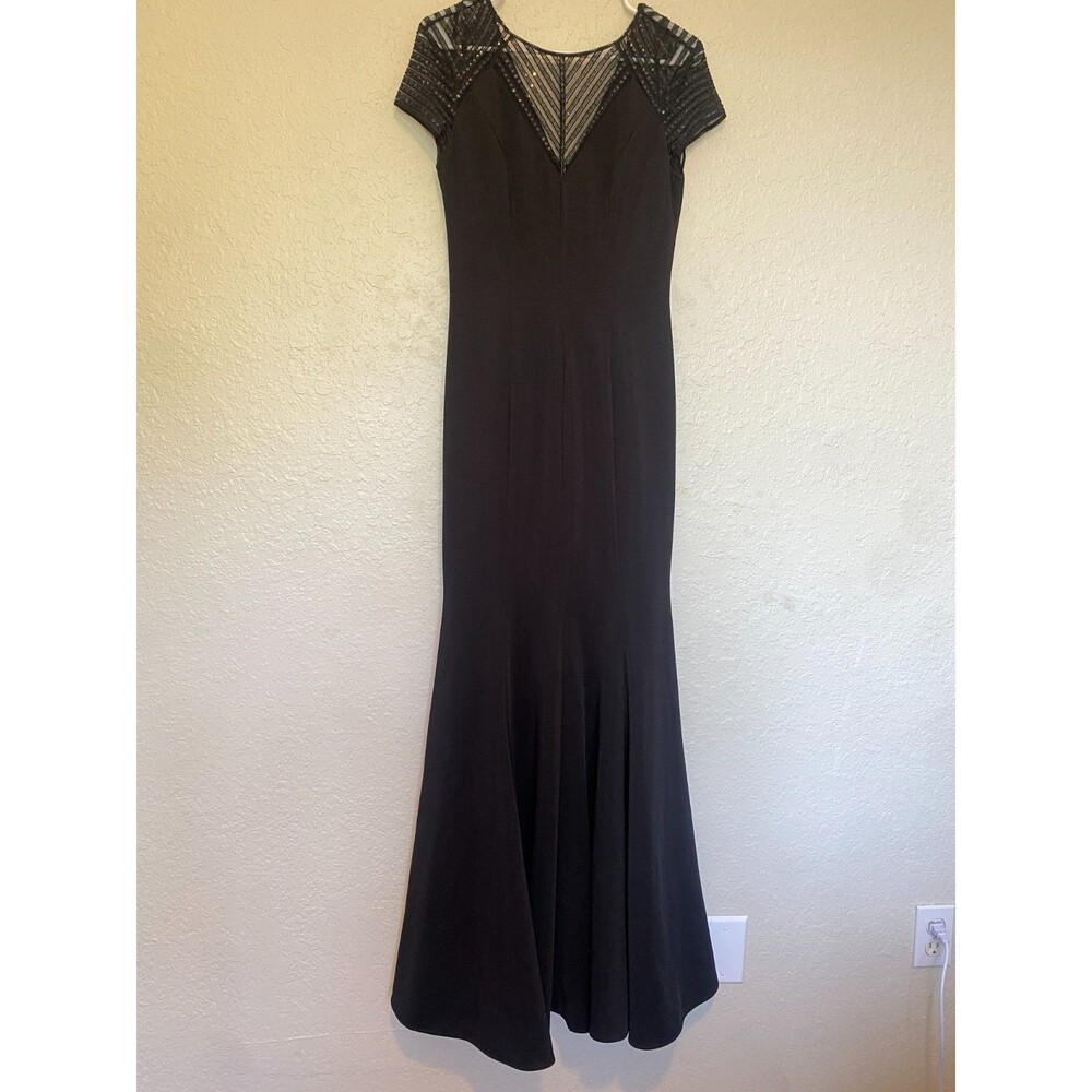Cache Mermaid Black bodycon spandex NWT Gown Sequin formal dress gown sz 4